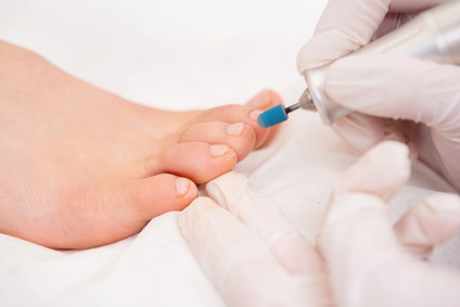 Close up pedicure process